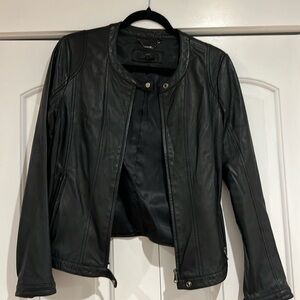 Asobio black leather jacket.  Large‎